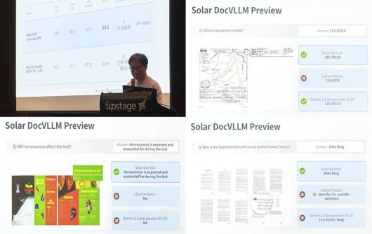 김성훈 대표는 솔라 DocVLLM이 라마 4 스카우트, 제미나이 2.5 프로보다 문서 인식률, 정확도가 훨씬 높다고 강조했다 / 출처=IT동아