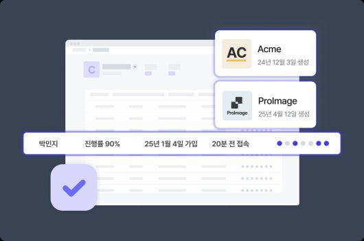 스텝바이는 온보딩 과정을 최적화하기 위한 B2B 맞춤 통계 대시보드를 제공한다 / 출처=버블클라우드