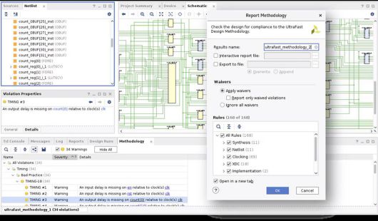 비바도 소프트웨어를 활용해 실제 FPGA의 논리 구성을 설계하는 모습 / 출처=AMD