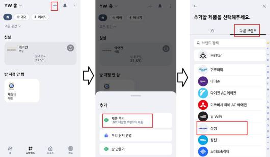 LG 씽큐에서 삼성전자 가전제품을 등록하는 방법 / 출처=IT동아