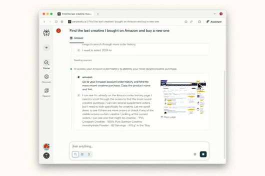 코멧 브라우저는 구글처럼 검색엔진을 찾는 게 아니라 자연어 검색을 통해 대화로 자료를 검색한다 / 출처=퍼플렉시티