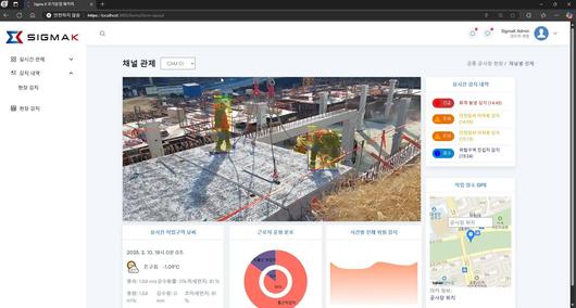 시그마케이 솔루션이 건설 현장을 관제하는 모습 / 출처=시그마케이
