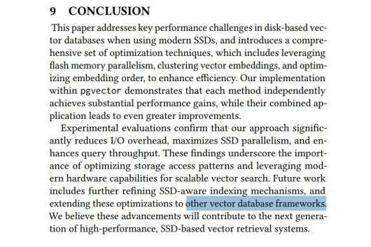논문의 결론에는 다른 벡터 DB 체계에도 최적화할 것이라는 내용이 기재돼 있다 / 출처=서울대 VLDB 연구소