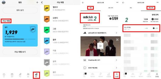 NRC는 러닝 레벨을, 아디다스 러닝은 포인트를 각각 제공한다 / 출처=IT동아