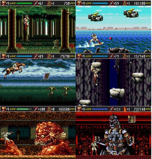 (이어 슈퍼시노비2에서 메카 고질라 같은 느낌의 보스가 등장하기도 했다)