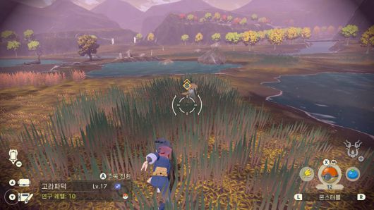 몬스터볼을 던져서 잡는다.