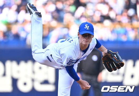 [OSEN=대구, 이석우 기자]삼성 라이온즈 선발투수 이호성이 역투하고 있다. 2024.04.13 / foto0307@osen.co.kr