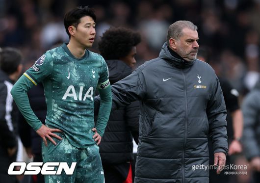 [사진] 손흥민과 엔지 포스테코글루 감독 ⓒGettyimages(무단전재 및 재배포 금지)