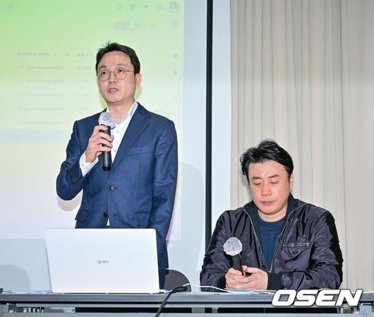 [OSEN=박준형 기자]이진호가 반박 기자회견을 갖고 이야기하고 있다.    /   2025.05.07 / soul1014@osen.co.kr
