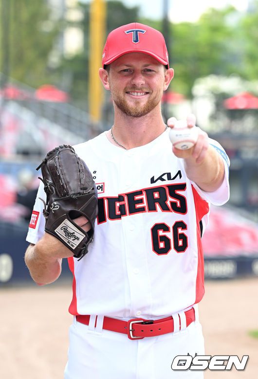 [OSEN=이대선 기자] KIA 시절 에릭 라우어. 2024.08.07 /sunday@osen.co.kr