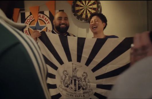 [사진] 욱일기를 홍보영상에 쓴 뉴캐슬