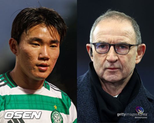 [사진] 양현준과 오닐 감독 ⓒGettyimages(무단전재 및 재배포 금지)