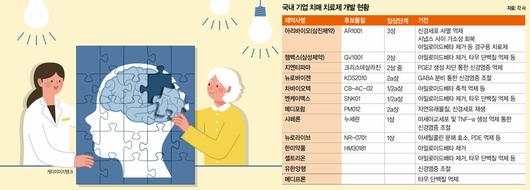 국내 기업 치매약 개발 현황. 게티이미지뱅크, 각사 자료