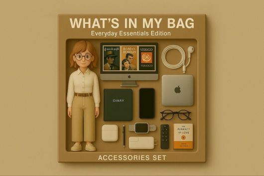 오티티 큐레이터 송지언(가명)씨가 생성형 인공지능(AI) 챗지피티(ChatGPT)에게 “피규어 상자 안에 좌측에 화이트 셔츠와 베이지색 바지, 운동화 신은 여자 피규어 배치해주고 오른쪽에 모니터, 노트북, 영화 티켓, 다이어리, 핸드폰, 마우스, 키보드 등 배치해서 이미지 생성해줘”라는 지시어를 입력해 생성한 이미지이다.