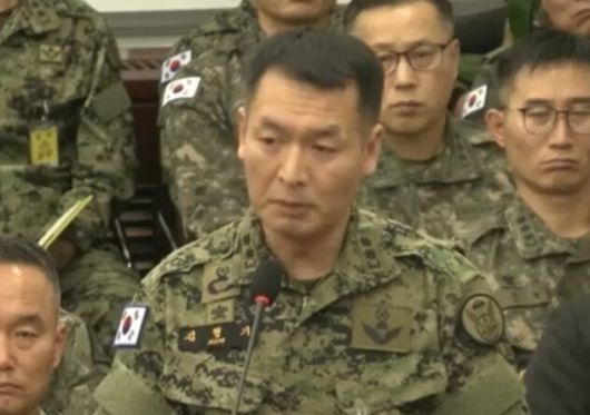 2월21일 국회 내란특위 4차 청문회에 나왔던 김형기 특수전사령부 1특전대대장. 국회 누리집 갈무리