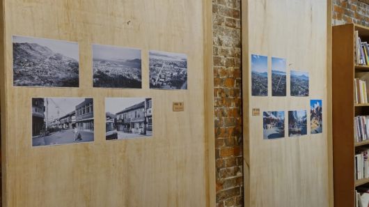 로버트 파우저 박사가 1980년대에 목포에서 찍은 옛 도시 풍경 사진들이 벽면에 전시돼 있다.