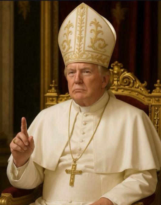 트럼프를 교황에 합성한 사진. 엑스(X·옛 트위터) 갈무리