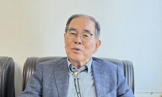 성태용 이사장이 한겨레와 인터뷰하고 있다. 강성만 선임기자