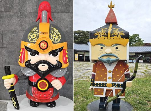 ‘이순신 승전길’ 노량해전 구간 곳곳에서 볼 수 있는 이순신 장군 캐릭터.