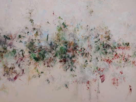 서울시립미술관 본관 1층에 펼쳐진 원로 화가 강명희씨의 개인전 ‘방문’에 나온 ‘서광동리에 살면서’(2018~2019)의 일부분. 서광동리는 10년간 썼던 작업실이 있던 제주섬의 한 지역이다. 노형석 기자