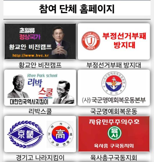 디지털플랫폼연구소가 제작한 누리집들이 ‘참여 단체’로 기재돼 있는 모습.