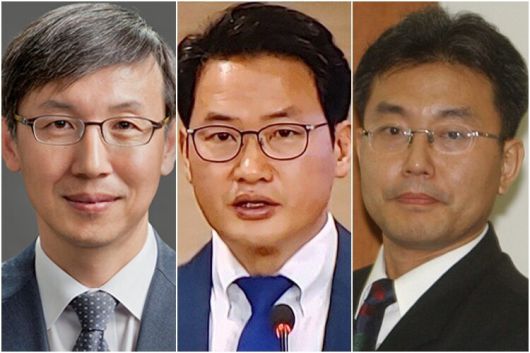 조국혁신당은 12일 이른바 \'\'3대 특검법\'\'(내란특검법·김건희특검법·채상병특검법)에 따른 특별검사 후보자로 한동수 전 대검찰청 감찰부장(왼쪽부터), 심재철 전 법무부 검찰국장, 이명현 전 국방부 검찰단 고등검찰부장 등 3인을 추천했다. 연합뉴스