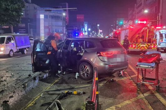 지난 8일 새벽 인천시 남동구 구월동에서 무면허 음주사고로 2명이 숨지고 4명이 다치는 사고가 발생했다. 이날 사고로 사망한 피해차량의 운전자는 당일 휴가를 나온 군인을 마중 가던 60대 어머니인 것으로 확인됐다. 인천소방본부 제공