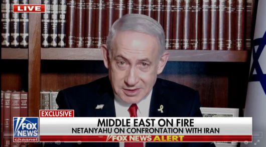 15일(현지시각) 베냐민 네타냐후 이스라엘 총리가 미국 폭스 뉴스의 브렛 바이어와 인터뷰를 하고 있다. 폭스 뉴스 영상 갈무리