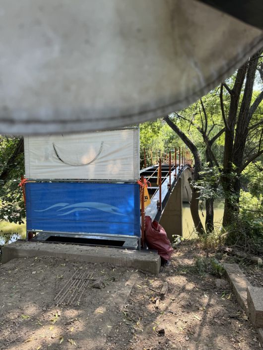 서울시가 수달이 자주 출몰하는 곳의 목교 교체 공사를 진행하고 있다.