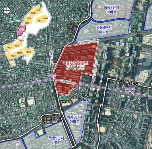 목동 7단지 위치도. 서울시 제공