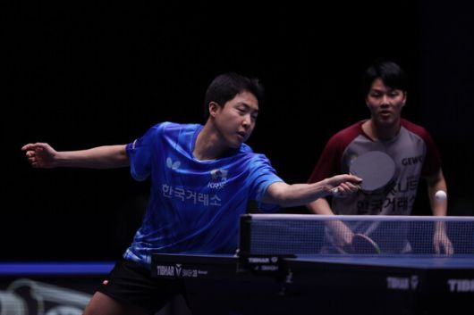한국 남자탁구대표팀의 임종훈과 안재현. 류블랴나/신화 연합뉴스