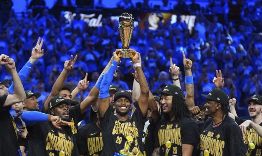 미국프로농구(NBA) 챔피언결정전에서 우승한 오클라호마시티 선더. AP 연합뉴스