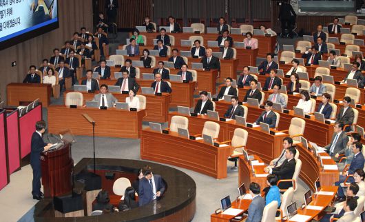 이재명 대통령이 26일 오전 서울 여의도 국회 본회의장에서 2025년도 제2회 추가경정예산안에 대한 정부 시정연설을 하고 있다.2025.06.26