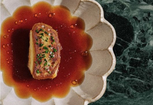 배양육 메추라기로 만든 푸아그라 요리. 바우 제공