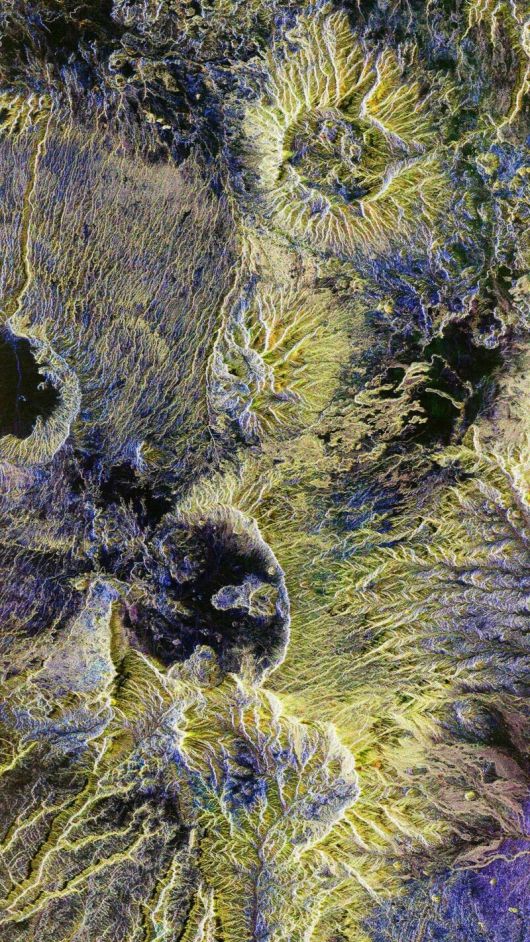 아프리카 차드 사하라사막의 땅속 지형. 유럽우주국 제공