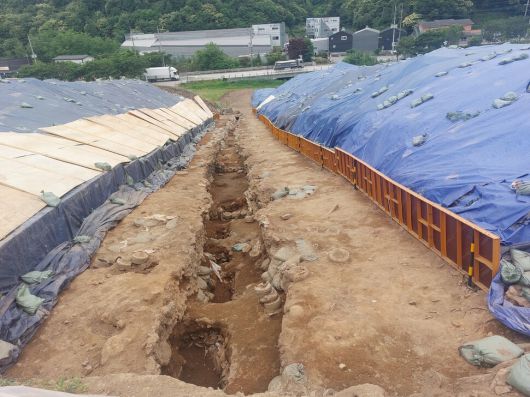 경기도 용인 서리 고려백자 가마터 재발굴 현장. 지난달 11일 찍은 사진이다. 노형석 기자