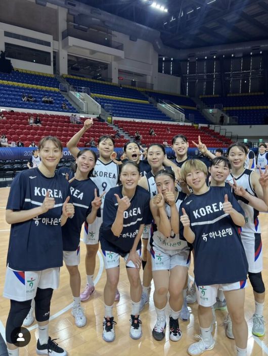 한국 여자농구 대표팀. 대한농구협회 사회관계망서비스 갈무리