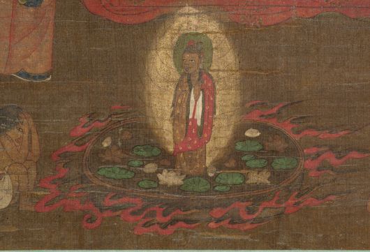 시왕도 10폭 중 6폭 ‘변성왕도’의 연화화생 장면. 국외소재문화유산재단 제공