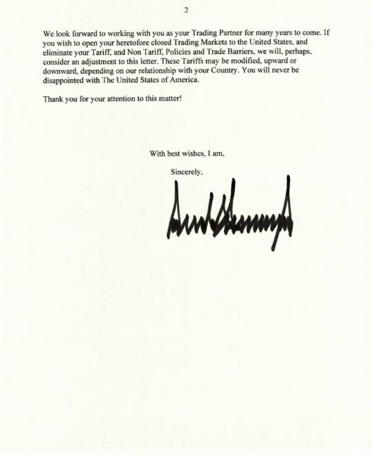 트럼프 관세 서한