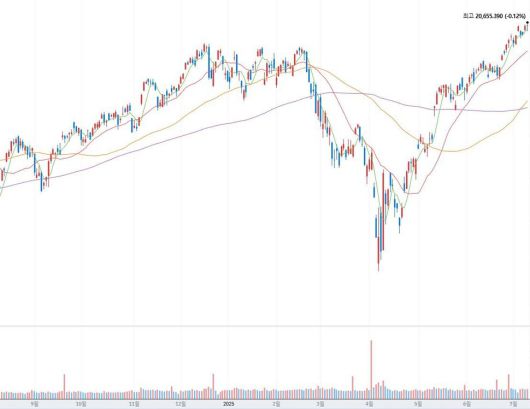 나스닥 지수 추이. 네이버증권 화면 갈무리