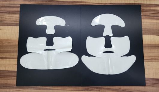 화장품 중소기업 ‘코스모어플러스’의 리프팅 마스크팩 ‘리브이셀’(왼쪽)과 씨제이(CJ)올리브영 자체브랜드(PB·피비) ‘바이오힐 보’의 ‘프로바이오덤 쓰리디(3D) 리프팅 풀 페이스 윤곽마스크’(오른쪽). 지난 6월 서울중앙지법은 “올리브영 제품은 코스모어플러스 제품의 상품 형태와 실질적으로 동일한 형태의 상품으로서 코스모어플러스 제품을 모방하였다고 봄이 상당하다”며 코스모어플러스가 올리브영을 상대로 제기한 판매금지 가처분 신청을 인용했다. 코스모어플러스 제공