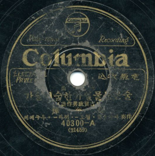 약 반년의 시차를 두고 일본어와 조선어로 발표된 ‘술은 눈물일까 한숨이랄까’. 원곡은 1931년 일본에서 고가 마사오가 쓰고 후지야마 이치로가 노래했다. 당시 일본 유행가, 후대에 엔카라고 불릴 장르를 정의했다고 할 만큼 중요한 작품이다. 서해문집 제공