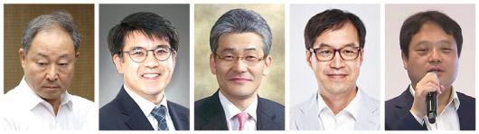 국민의힘이 추천했으나 소수자 혐오와 내란 옹호를 이유로 자진 철회 또는 부결된 인권위원 후보들. 왼쪽부터 한석훈 현 비상임위원, 지영준·박형명 변호사, 이상현 숭실대 교수, 우인식 변호사. 정용일 선임기자 yongil@hani.co.kr, 법무법인 저스티스·김장리·숭실대·대한사랑 누리집과 유튜브 갈무리