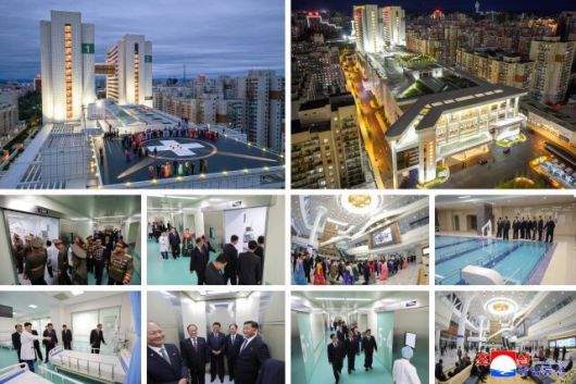 김정은 조선노동당 총비서 겸 국무위원장은 6일 평양종합병원 준공식에 참석해 한 연설을 통해 “정말로 제일 하고 싶었던 일들 중에서 마음속 제일 첫자리에 항상 놓고 있던 사업”이라며 “정말 흐뭇하고 혁명하는 보람을 어느 때보다 강하게 느끼게 된다”라고 말했다고 7일 노동신문이 보도했다. 조선중앙통신 연합뉴스