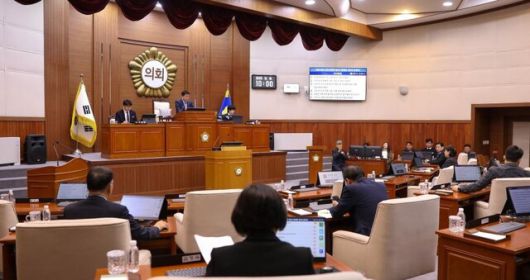 지난 18일 열린 나주시의회 본회의장. 나주시의회 누리집 갈무리