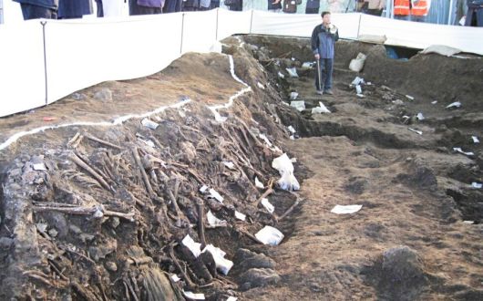 2008년 259구의 제주4·3희생자의 유해가 발견된 제주공항 유해 발굴 현장. 한겨레 자료사진