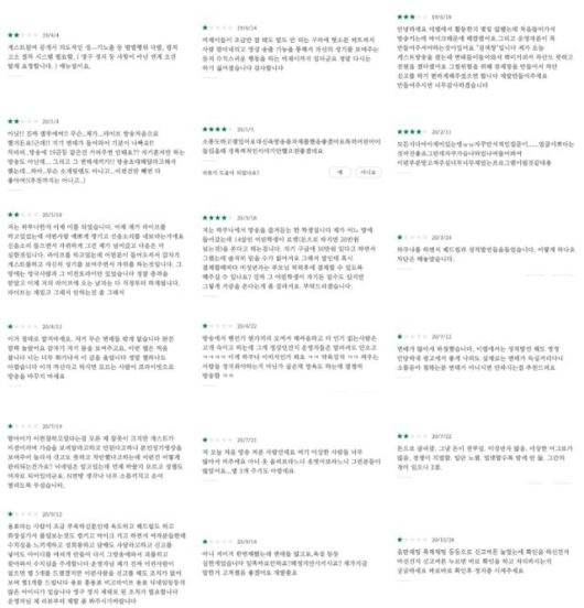 구글 스토어의 '하쿠나라이브' 리뷰에 작성된 이용자들의 항의 모음. 지난해 4월부터 음란물 관련 항의가 올라왔고, 올해 7월에는 한 이용자의 부모가 이런 항의를 남겼다. 딸아이가 이런 걸 하고 있다는 걸 몰랐던 제 잘못이 크지만, 게스트가 미션이라며 가슴을 보여달라고 하고 안 된다 하니 본인 성기 영상을 보여줬다고 한다. N번방이 생각나 너무 소름이 끼치고 손이 떨리도록 무섭다. 하쿠나라이브는 이 모든 항의에 귀하의 신고는 하쿠나를 더욱 즐겁고 재미있는 커뮤니티로 만들 수 있는 원동력이 될 것입니다. 감사합니다.라고 답변했다. 구글 앱스토어 캡처