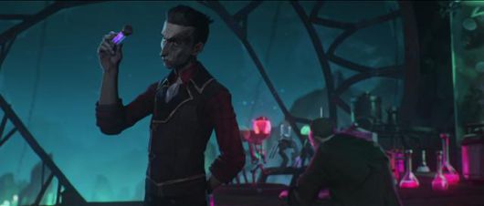 지하도시 자운의 악당 실코는 기이한 약물 '시머'를 활용해 자신의 지배력을 필트오버로까지 넓히려 한다. 넷플릭스 제공