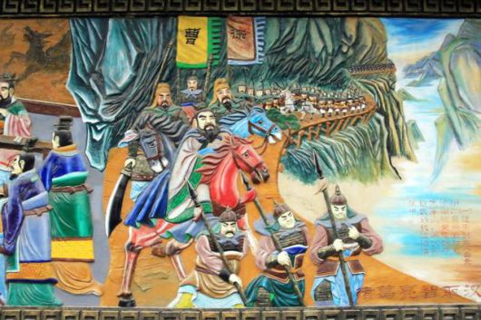 한중 포하의 석문잔도를 지나는 조조 군대 벽화.ⓒ최종명