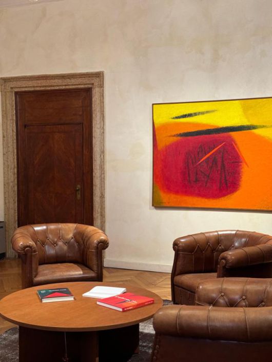 유영국의 첫 해외 개인전인 제60회 베니스 비엔날레 공식 병행전시 '유영국:무한세계로의 여정'이 열리는 베니스 퀘리니 스탐팔리아 재단 건물은 16세기에 지어져 유럽의 유명 건축가 마리오 보타와 카를로 스칼파가 현대건축의 미학을 가미해 리모델링했다. 베네치아=이혜미 기자